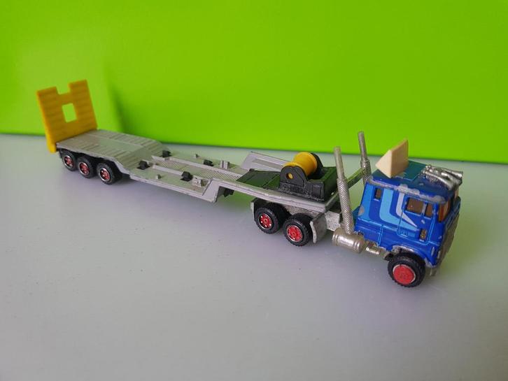 Majorette - Ford CL9000 truck dieplader [blauw] 1/87, Hobby en Vrije tijd, Modelauto's | 1:87, Gebruikt, Bus of Vrachtwagen, Majorette