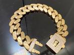Prachtige 14 karaats gouden cuban armband MONACO, Ophalen of Verzenden, Zo goed als nieuw, Goud, Goud