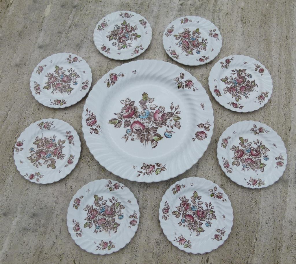 Johnson Brothers Devon Sprays Multicolor Gebak Stel, Ophalen of Verzenden, Zo goed als nieuw, Bord(en), Wedgwood