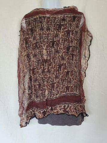 Grappige doorschijnende sjaal grappige bruine print 80x85 cm beschikbaar voor biedingen