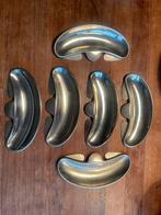 6 Vintage RVS Gratenbakjes, Huis en Inrichting, Ophalen of Verzenden, Gebruikt, Rvs of Chroom, Los bestek