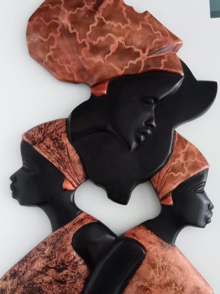 Houten Wanddecoratie - Afrikaanse Vrouwen, Antiek en Kunst, Kunst | Niet-Westerse kunst, Verzenden