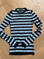 nikkie t shirt l.mouw zwart/lblauw gestreept mt 32, Nikkie, Gebruikt, Meisje, Ophalen of Verzenden