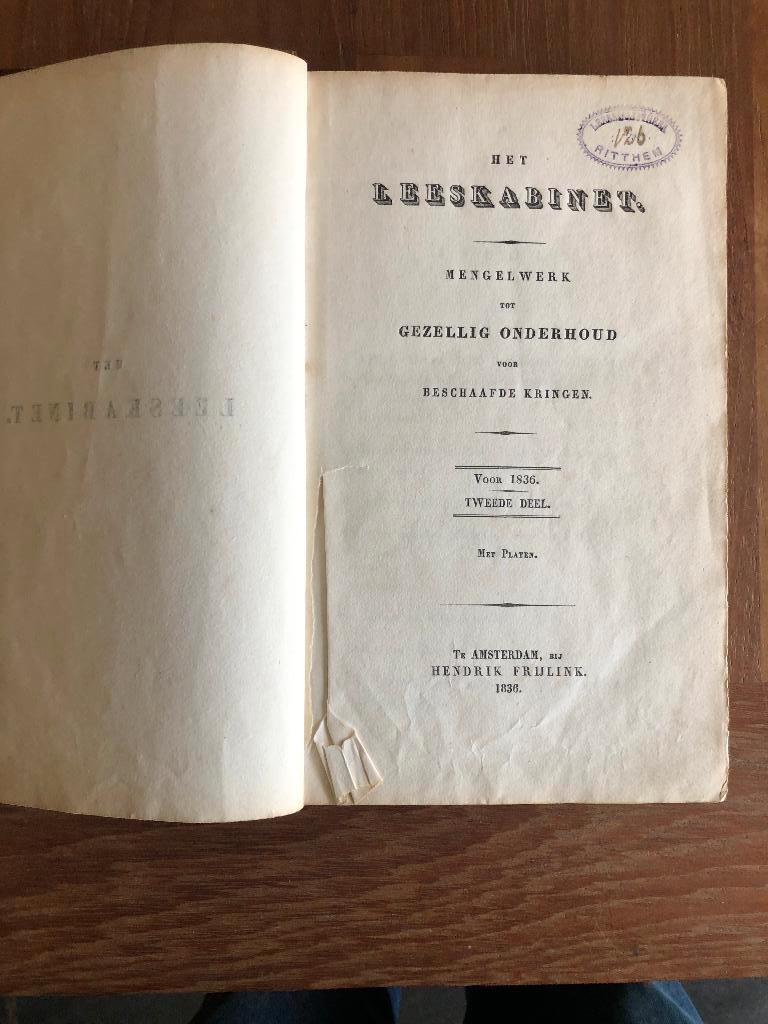 1836 Mooie gravures. Leeskabinet. Mengelwerk tot Gezellig, Ophalen of Verzenden