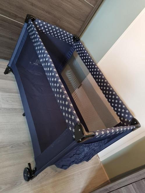 Prenatal campingbedje, donkerblauw met sterren + matrasje, Kinderen en Baby's, Babywiegjes en Ledikanten, Zo goed als nieuw, Reisbedje