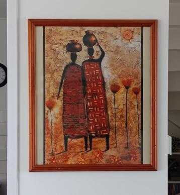 Grote wanddecoratie – warme Afrikaanse stijl (65 x 55 cm) beschikbaar voor biedingen