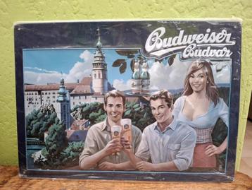 reclamebord Budweiser Budvar (nieuw in verpakking) beschikbaar voor biedingen