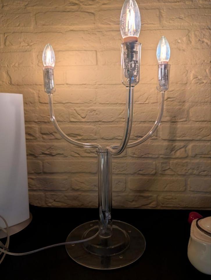 Fontana arte  minimal geblazen glas.design lamp, Huis en Inrichting, Lampen | Tafellampen, Minder dan 50 cm, Glas, Ophalen of Verzenden