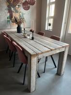Steigerhouten eettafel greywash 220cm lang (B88xH78cm), Huis en Inrichting, Tafels | Eettafels, Ophalen, 200 cm of meer, 50 tot 100 cm