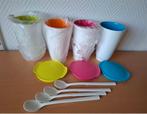T044 Bekers, 4 dessertlepels, nieuw en meer Tupperware adver, Ophalen of Verzenden, Nieuw, Beker of Kan