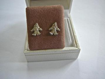 Zilveren CLOWNtje oorbelletjes 1 x 1 cm. 925 zilver beschikbaar voor biedingen
