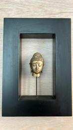 Bronzen boedha hoofd in zwart houten lijst. KOOPJE !, Antiek en Kunst, Kunst | Beelden en Houtsnijwerken, Ophalen