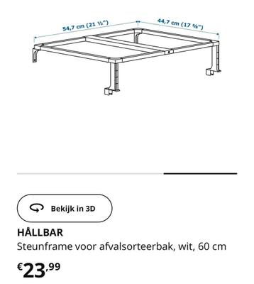 Hallbar ikea steunframe 60cm - afbeelding 2