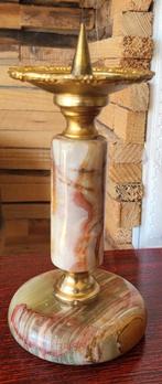 Vintage/Kandelaar/Messing/Onyx, Antiek en Kunst, Antiek | Kandelaars, Ophalen of Verzenden, Overige materialen