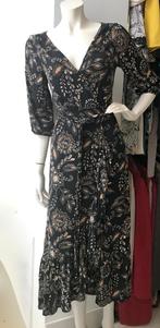 Cotton Club maxi dress lange wikkel jurk viscose rayon S, Zwart, Ophalen of Verzenden, Zo goed als nieuw, Maat 36 (S)