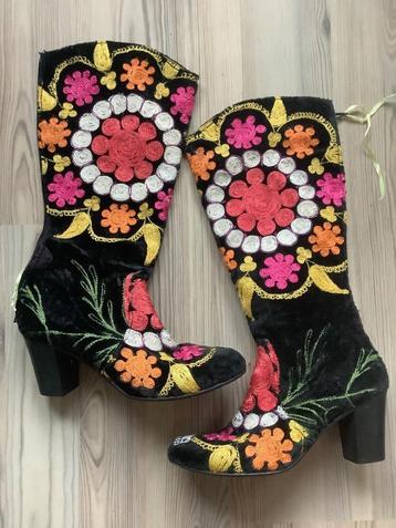 Suede/stoffen 37 bloemen laarzen hoge hak beschikbaar voor biedingen