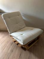 IKEA Uitklapbare Stoel/Ligbed - Hout & witte stof, Ophalen, Gebruikt, Wit, 190 cm of minder