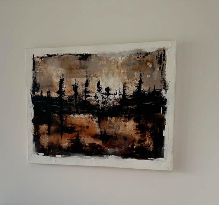 Abstract Olieverf Schilderij, Antiek en Kunst, Kunst | Schilderijen | Klassiek, Ophalen
