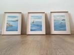 Schilderij, aquarel, drieluik, Antiek en Kunst, Ophalen of Verzenden