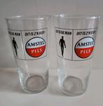 Amstel Pils Bierglazen - 'Dit is de man Dit is zijn bier', Glas of Glazen, Gebruikt, Ophalen of Verzenden, Glas
