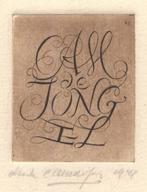 0622 Ex Libris Nederland : Harry Corvers, 1950, Antiek en Kunst, Verzenden