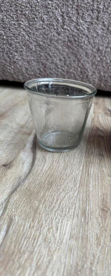 Glazen waxinelichtjes houder/ vaasje beschikbaar voor biedingen