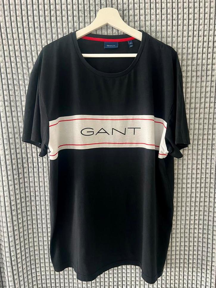 GANT T-shirt - Donkerblauw/Wit/Rood, Kleding | Heren, T-shirts, Zo goed als nieuw, Overige maten, Blauw, Ophalen of Verzenden