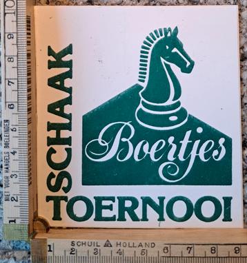 Vintage sticker schaak toernooi Boertjens strip schaakstuk beschikbaar voor biedingen