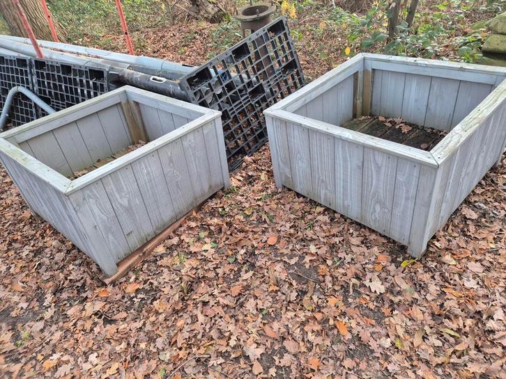 NIEUW set van 2 x Douglas plantenbak handgemaakt zilvergrijs, Tuin en Terras, Bloembakken en Plantenbakken, Nieuw, Hout, Rechthoekig