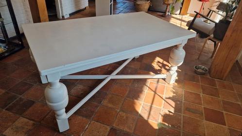 Grote witte massieve eettafel, Huis en Inrichting, Tafels | Eettafels, Gebruikt, 150 tot 200 cm, 100 tot 150 cm, Vijf personen of meer