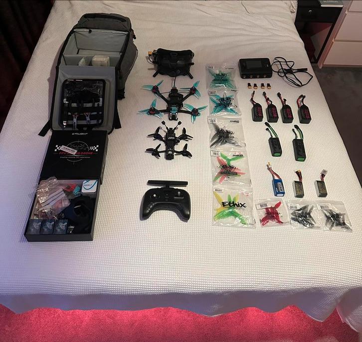 FPV drone set compleet, Hobby en Vrije tijd, Modelbouw | Radiografisch | Helikopters en Quadcopters, Zo goed als nieuw, Quadcopter of Multicopter