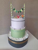 Luiertaart drielaags - Voetbal thema, Ophalen of Verzenden, Nieuw, Kraamcadeau