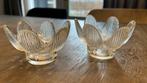 Vintage lotus kandelaars glas, Ophalen of Verzenden