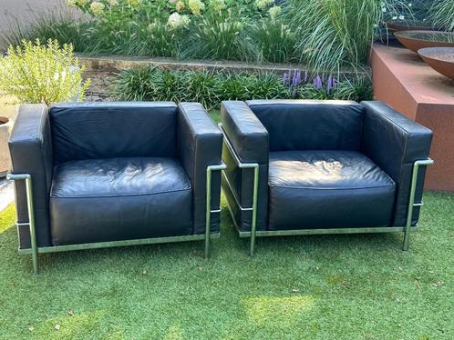 2 Fauteuils Le Corbusier, Huis en Inrichting, Fauteuils, Leer, Ophalen