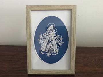 Lijst kader handwerk Maria met kind achter glas beschikbaar voor biedingen