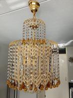Italiaanse hanglamp kroonluchter waterfall vintage, Huis en Inrichting, Lampen | Hanglampen, Vintage, Italiaans, Ophalen, Glas