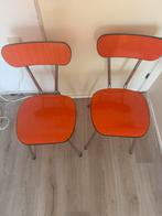 2 formica stoelen oranje, Ophalen, Gebruikt, Overige kleuren, Twee