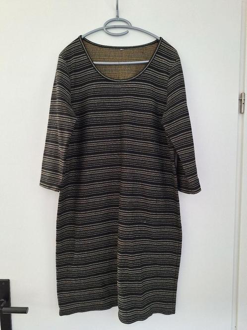 Zwarte streep jurk Miss Etam - maat 42, Kleding | Dames, Jurken, Gedragen, Maat 42/44 (L), Zwart, Knielengte, Ophalen of Verzenden