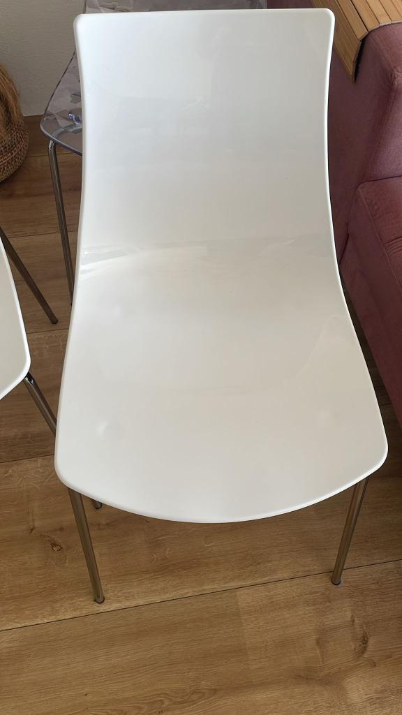 2 x CALLIGARIS Design Stoelen "ICE" - WIT, Huis en Inrichting, Stoelen, Zo goed als nieuw, Twee, Overige materialen, Wit, Ophalen