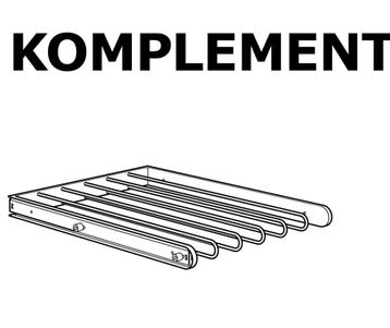 (2x) Ikea komplement broekhangers voor pax kast van 50 breed beschikbaar voor biedingen