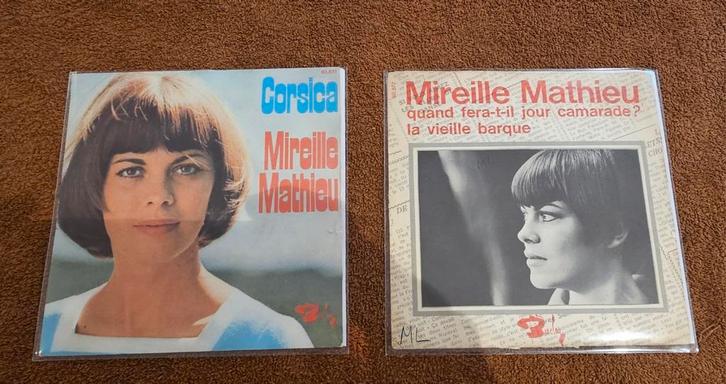 Mireille Mathieu - 5 Franse 7" singles., Cd's en Dvd's, Vinyl Singles, Gebruikt, Single, Pop, 7 inch, Verzenden