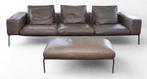 Prachtige design Flexform Lifesteel design sofa & footstool, Ophalen of Verzenden, 75 tot 100 cm, Eenpersoons, Stof