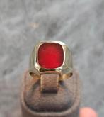 NU AFGEPRIJSD💥 Gouden zegelring 14k met Carneool rood steen, Heer, Ophalen of Verzenden, Zo goed als nieuw, Nvt