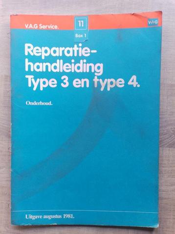Werkplaatsboek Vw Type 3 en Type 4 onderhoudswerk beschikbaar voor biedingen