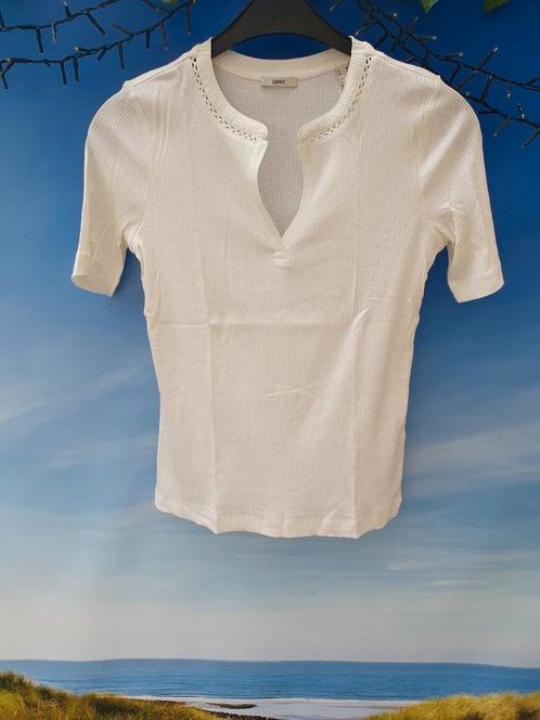 Esprit stretch shirt met mooie boord (maat M) NIEUW, Kleding | Dames, T-shirts, Nieuw, Maat 38/40 (M), Wit, Korte mouw, Ophalen of Verzenden