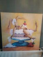 Konijn op Taart Schilderij, Ophalen of Verzenden