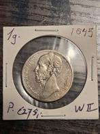1 Gulden Willem II 1843P,Staat., Postzegels en Munten, Munten | Nederland, 1 gulden, Zilver, Ophalen of Verzenden, Losse munt