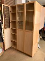 Houten Vitrinekast met Glazen Deuren, Ophalen, Minder dan 50 cm, Gebruikt, 200 cm of meer