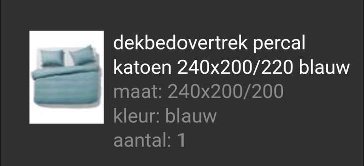 HEMA Percal Katoen Dekbedovertrek, Huis en Inrichting, Slaapkamer | Beddengoed, Zo goed als nieuw, Dekbedovertrek, Tweepersoons