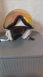 Witte skihelm met vizier bril, Sport en Fitness, Ophalen, Zo goed als nieuw, Overige typen, Overige merken